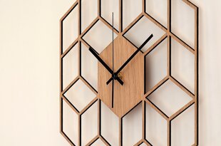Настенные деревянные часы Cubic, дуб цена и информация | Часы | 220.lv