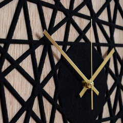 Настенные деревянные часы POLYGONAL, фетр цена и информация | Часы | 220.lv