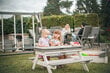 Bērnu piknika galds ar soliņiem Balts/Grafīts, Folkland Home цена и информация | Dārza mēbeles bērniem | 220.lv