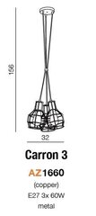 Azzardo piekarams gaismeklis AZ1660 Carron 3z цена и информация | Люстры | 220.lv