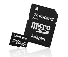Transcend microSD 2GB + SD adapteris cena un informācija | Atmiņas kartes mobilajiem telefoniem | 220.lv