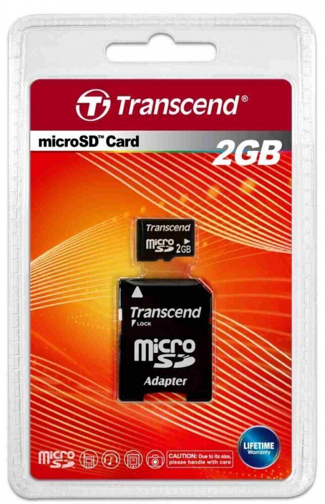 Transcend microSD 2GB + SD adapteris cena un informācija | Atmiņas kartes mobilajiem telefoniem | 220.lv