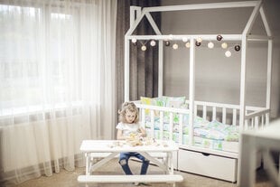 Bērnu piknika galds ar soliņiem, balts, Folkland Home cena un informācija | Bērnu krēsliņi un bērnu galdiņi | 220.lv