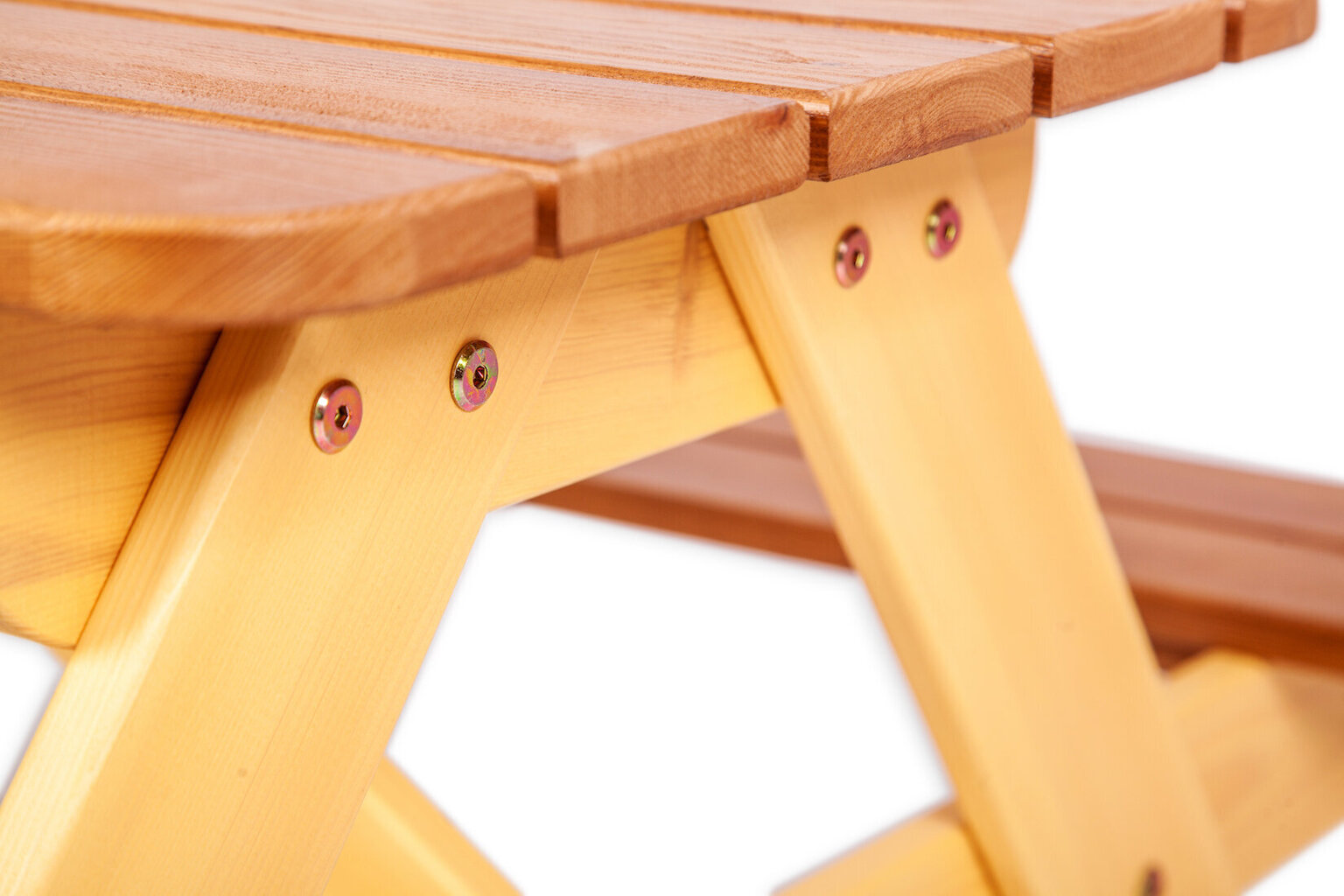 Bērnu piknika galds ar soliņiem, brūns/dzeltens, Folkland Home cena un informācija | Dārza mēbeles bērniem | 220.lv