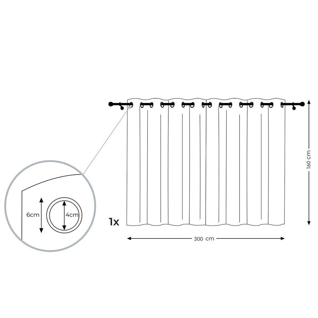 AmeliaHome aizkars Voile cena un informācija | Aizkari | 220.lv