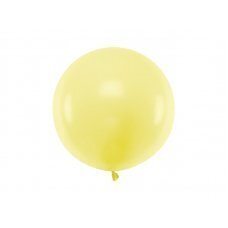 Apaļš balons 60 cm, pastelis gaiši dzeltens cena un informācija | Baloni | 220.lv