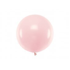 Apaļš balons 60 cm, pastelis gaiši rozā cena un informācija | Baloni | 220.lv