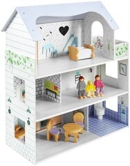 Koka leļļu mājiņa ar terasi cena un informācija | Rotaļlietas meitenēm | 220.lv
