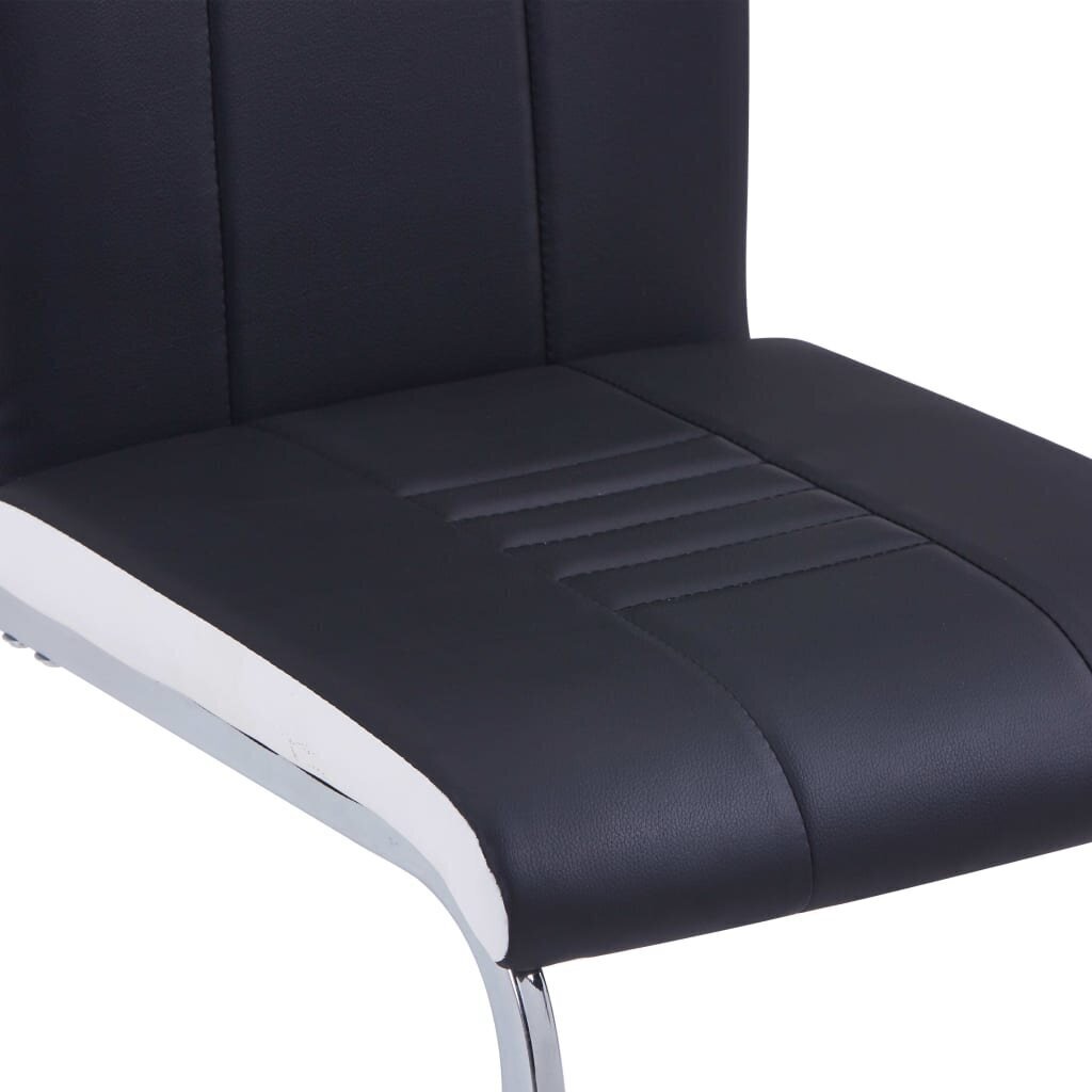 vidaXL konsoles virtuves krēsli, 2 gab., melna mākslīgā āda cena un informācija | Virtuves un ēdamistabas krēsli | 220.lv
