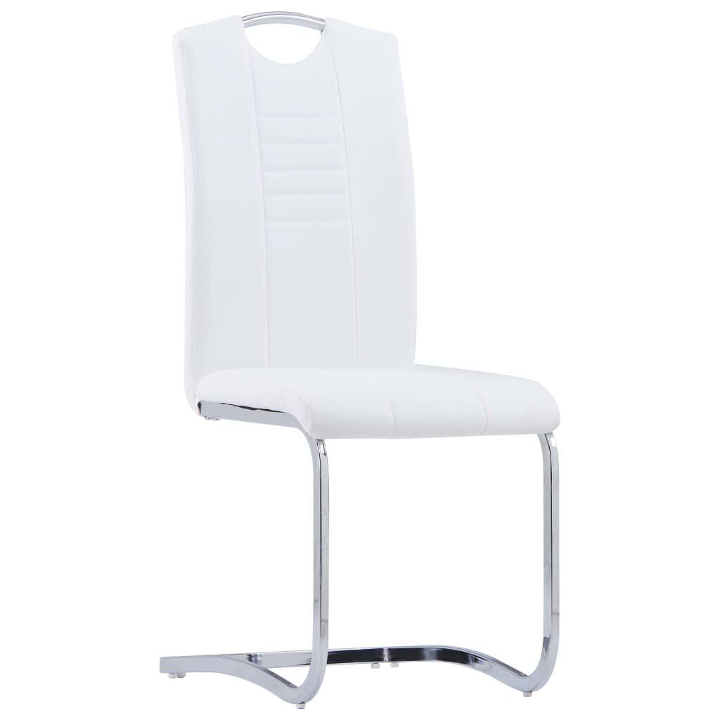 vidaXL konsoles virtuves krēsli, 2 gab., balta mākslīgā āda цена и информация | Virtuves un ēdamistabas krēsli | 220.lv
