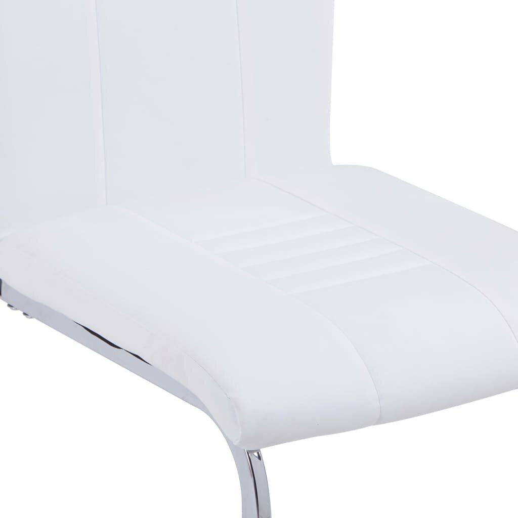 vidaXL konsoles virtuves krēsli, 2 gab., balta mākslīgā āda цена и информация | Virtuves un ēdamistabas krēsli | 220.lv
