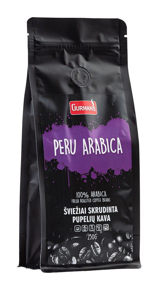 Gurman's Peru Arabica kafijas pupiņas, 250g cena un informācija | Kafija, kakao | 220.lv