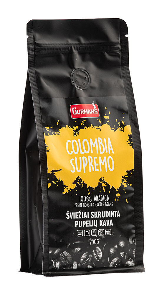 Gurman's Colombia Supremo kafijas pupiņas, 250g цена и информация | Kafija, kakao | 220.lv