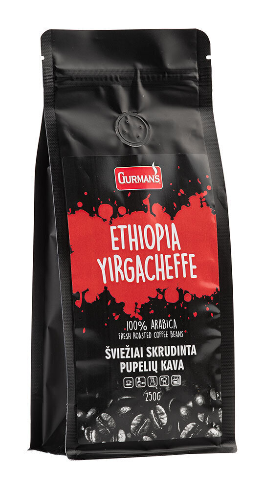 Gurman's Ethiopia Yirgacheffe kafijas pupiņas, 250g cena un informācija | Kafija, kakao | 220.lv