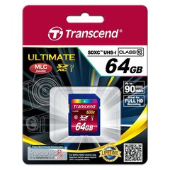 TRANSCEND 64GB SDXC UHS-I Ultimate Class10 цена и информация | Карты памяти для фотоаппаратов | 220.lv