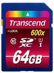 TRANSCEND 64GB SDXC UHS-I Ultimate Class10 цена и информация | Карты памяти для фотоаппаратов | 220.lv