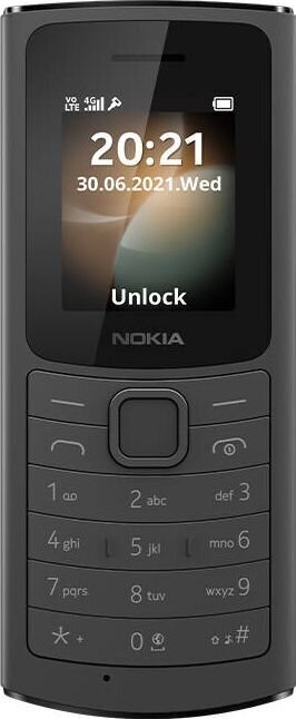 Nokia 110 4G, Dual SIM, Black cena un informācija | Mobilie telefoni | 220.lv