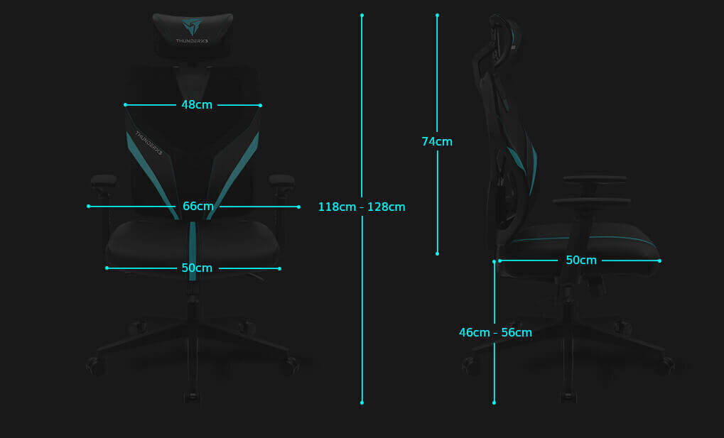 Spēļu krēsls ThunderX3 YAMA 1, melns/zils cena un informācija | Biroja krēsli | 220.lv