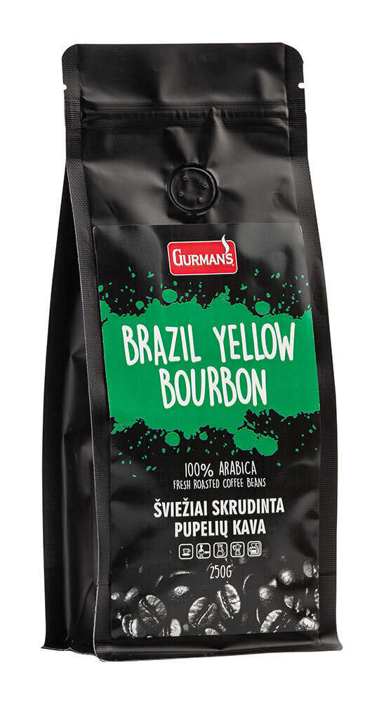 Gurmans's Brazil Yellow Bourbon kafijas pupiņas, 250g цена и информация | Kafija, kakao | 220.lv