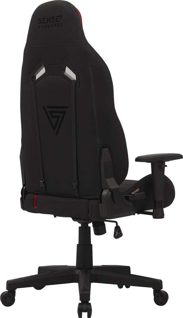 Spēļu krēsls Sense7 Vanguard, gobelēns, melns/sarkans cena un informācija | Biroja krēsli | 220.lv