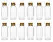 Stikla pudeles ar korķa aizbāzni, 7,5 cm (1 iep. / 12 gab.) цена и информация | Ūdens pudeles | 220.lv