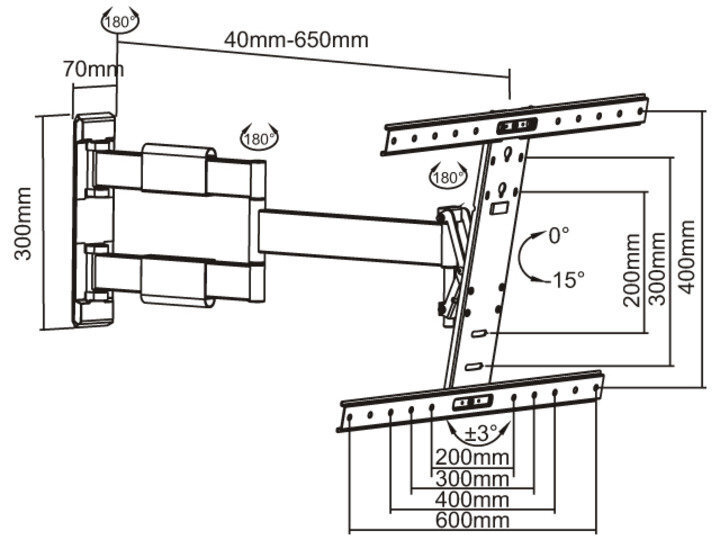 Multibrackets MB-6184 37-55” цена и информация | TV kronšteini | 220.lv