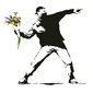 vinila sienas uzlīmes puisis met puķes - uzlīmju vīrs met pušķi - istabas dekors cena un informācija | Dekoratīvās uzlīmes | 220.lv