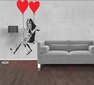 sienas uzlīme meitene ar sirds balonu - vinila uzlīmes balons un meitene uz šūpolēm - istabas dekors cena un informācija | Dekoratīvās uzlīmes | 220.lv