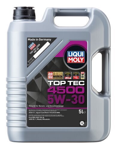 Motoreļļa LIQUI MOLY TOP TEC 4500 5W-30, 5L cena un informācija | Motoreļļas | 220.lv