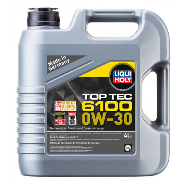 Motoreļļa LIQUI MOLY TOP TEC 6100 0W-30, 4L cena un informācija | Motoreļļas | 220.lv