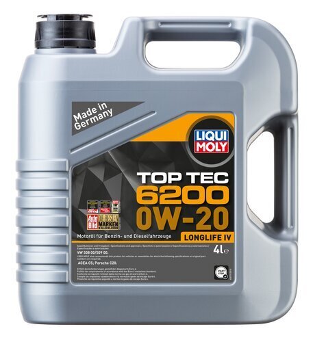 Motoreļļa LIQUI MOLY TOP TEC 6200 0W-20, 4L cena un informācija | Motoreļļas | 220.lv