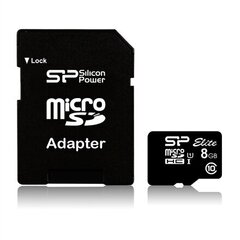 Silicon Power 8GB, Micro SDHC UHS-I, Class 10 SD Adapter, SDR 50 mode (DDR 50), retail цена и информация | USB накопители | 220.lv