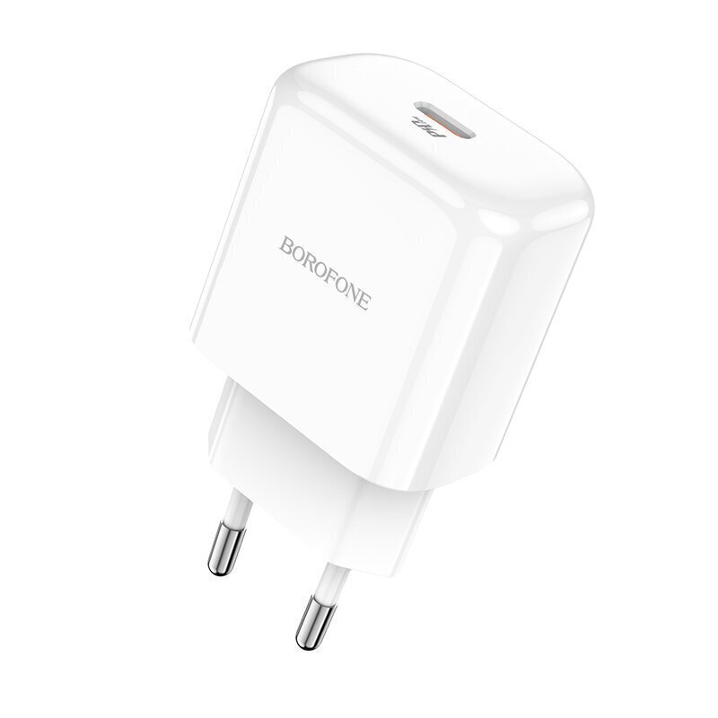 Lādētājs Borofone Wall charger BN3 Premium - Type C - QC 3.0 PD 2.0 20W, balts cena un informācija | Lādētāji un adapteri | 220.lv