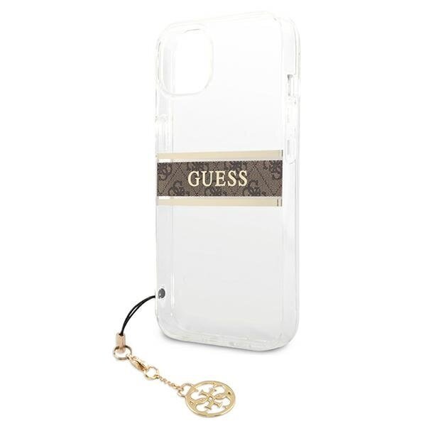 Original GUESS Brown Strap Charm telefona vāciņš paredzēts iPhone 13 Mini, caurspīdīgs цена и информация | Telefonu vāciņi, maciņi | 220.lv