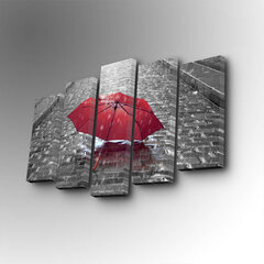 Репродукция пяти частей Красный зонтик цена и информация | Картины | 220.lv