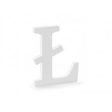 Деревянная буква Ł, белая, 16.5x20 см цена и информация | Праздничные декорации | 220.lv