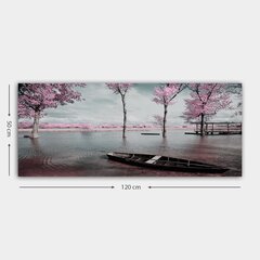 Репродукция Лодка среди цветущих деревьев цена и информация | Картины | 220.lv