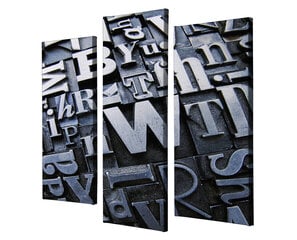 Репродукция из трех частей Буквы (black and white) цена и информация | Картины | 220.lv