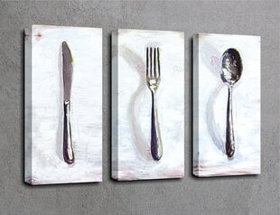 Репродукция из трех частей Нож, вилка, ложка цена и информация | Картины | 220.lv