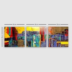 Репродукция из трех частей Абстрактный город цена и информация | Картины | 220.lv