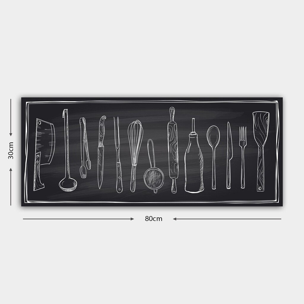 Reprodukcija Virtuves instrumenti (black and white) cena un informācija | Gleznas | 220.lv
