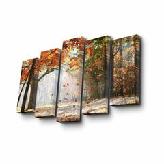 Репродукция из пяти частей Осенний лес цена и информация | Картины | 220.lv
