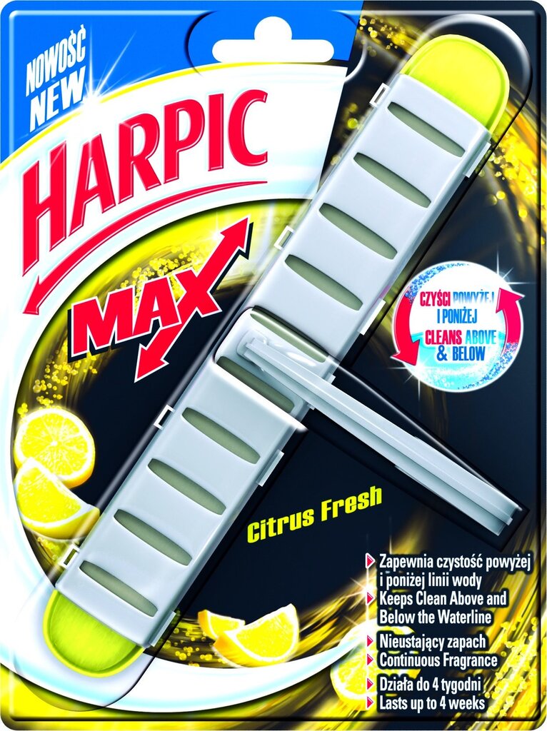 Pakāramais tualetes poda tīrītājs HARPIC MAX Citrus 40 g cena un informācija | Tīrīšanas līdzekļi | 220.lv