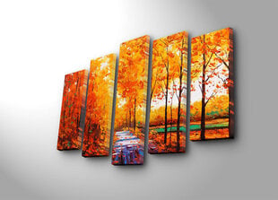 Репродукция из пяти частей Осенний лес цена и информация | Картины | 220.lv
