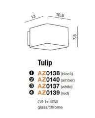 Azzardo настенный светильник Tulip Red цена и информация | Настенные светильники | 220.lv