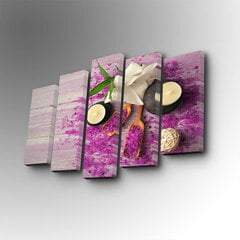Репродукция из пяти частей Цветок и свечи цена и информация | Картины | 220.lv