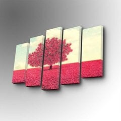 Репродукция из пяти частей Розовое дерево цена и информация | Картины | 220.lv