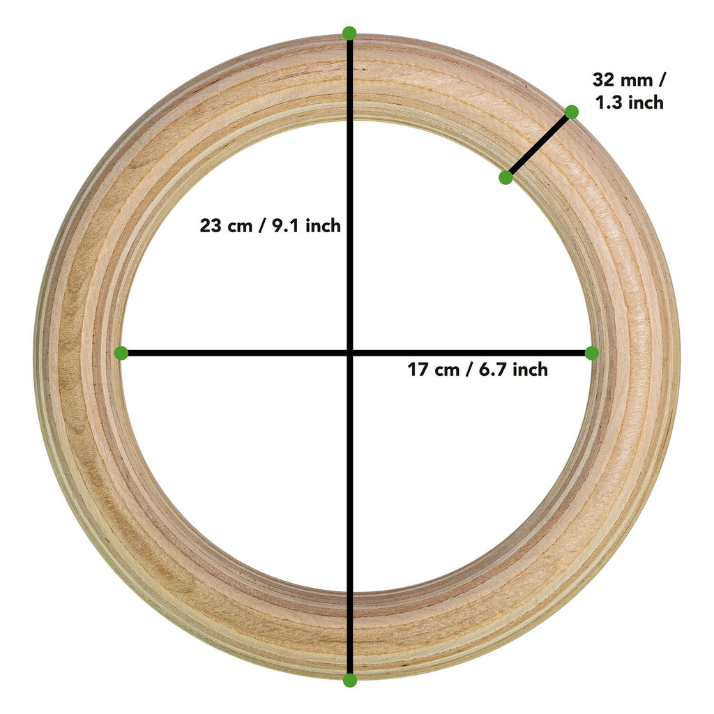 Vingrošanas riņķi Tunturi Wooden GymRings 32mm cena un informācija | Riteņi preses vingrinājumiem | 220.lv