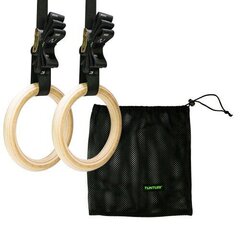 Vingrošanas riņķi Tunturi Wooden GymRings 32mm cena un informācija | Riteņi preses vingrinājumiem | 220.lv