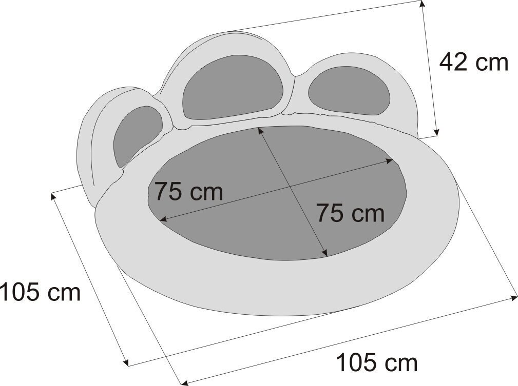 Hobbydog guļvieta Exclusive Paw Grey, XXL, 105x105 cm cena un informācija | Suņu gultas, spilveni, būdas | 220.lv